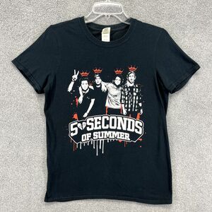 5 Seconds Of Summer Unisex Gildan Graphic T-Shirt Black‎ Gray 2016 tour Small